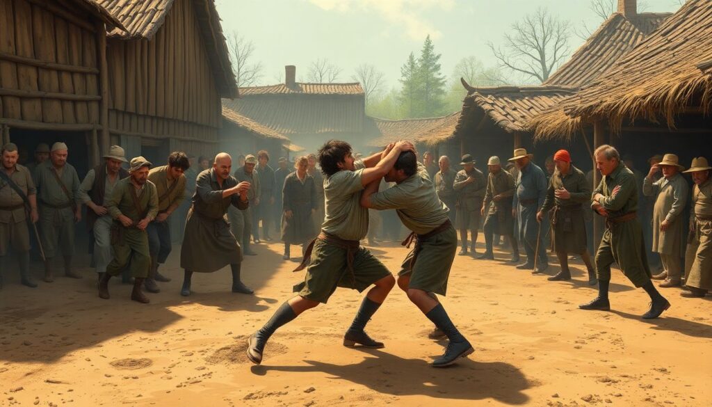 Тактика и игра в борьбе: техника борьбы и габариты поля - иллюстрация