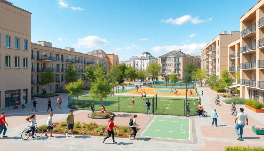 Социальные проекты по улучшению городской инфраструктуры через спорт - иллюстрация