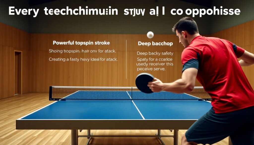 Тактика и игра в настольном теннисе: вращения и подача - иллюстрация