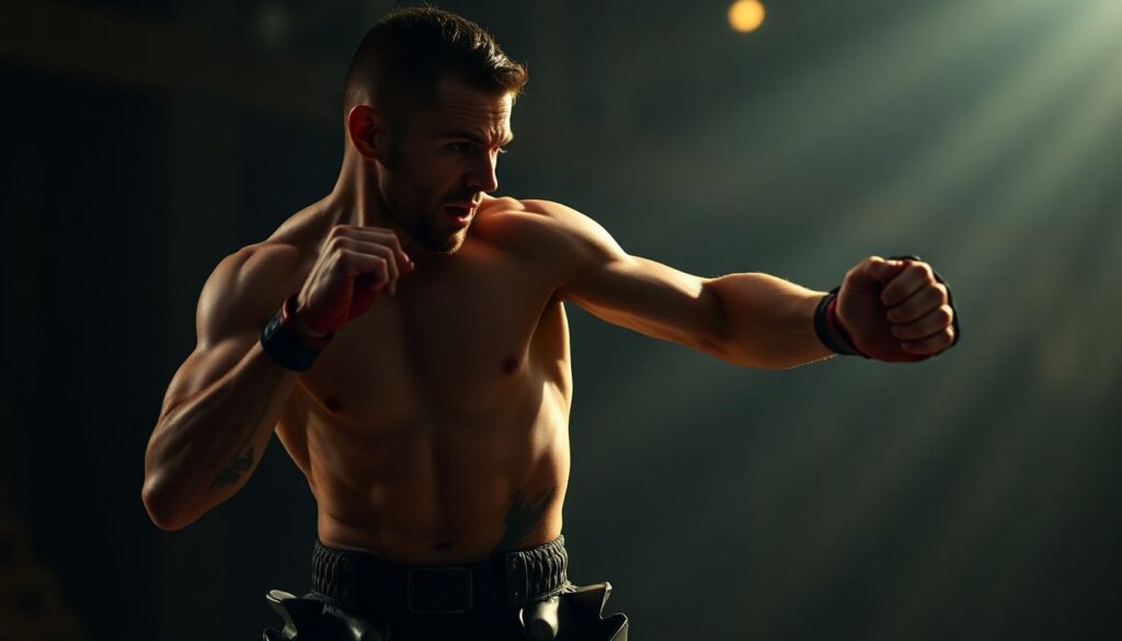 Тактика и игра в кикбоксинге тай-бо: работа колена и корпуса - иллюстрация