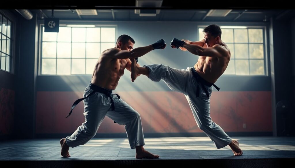 Тактика и игра в кикбоксинге: техника ударов и защиты - иллюстрация