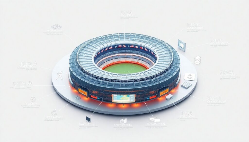 Тренды в спортивном дизайне арен - иллюстрация