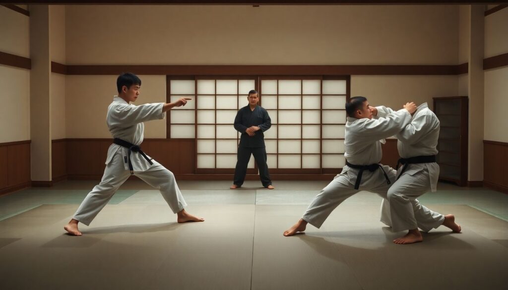 Тактика и игра в карате дзюдо: гармония духа и тела - иллюстрация