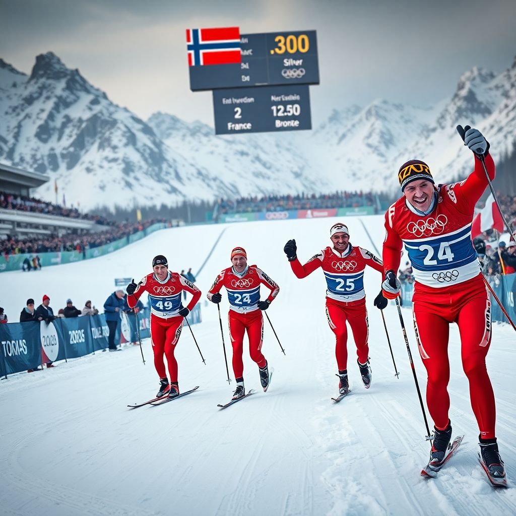 Сборная Норвегии выиграла лыжную эстафету и золото на Олимпиаде 2026