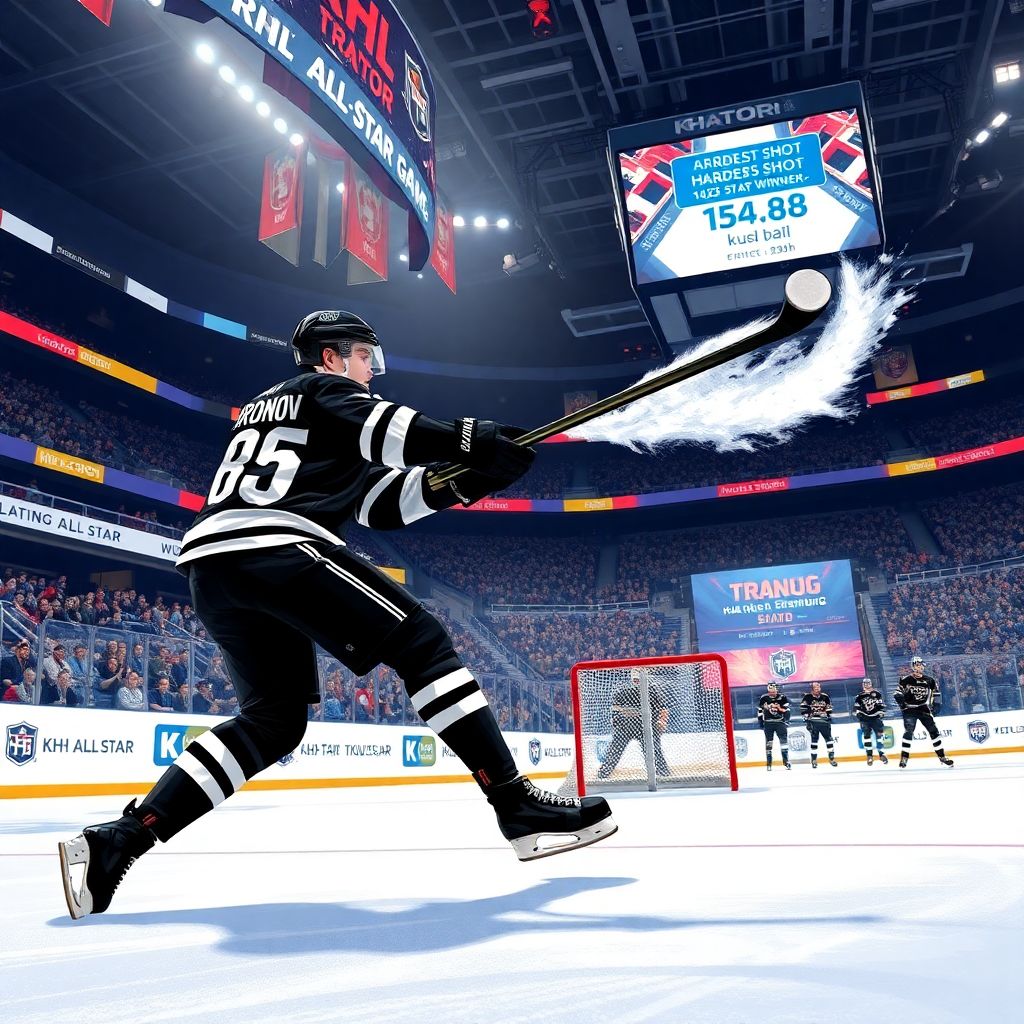 Дронов выиграл конкурс самого мощного броска на Матче звезд КХЛ в Екатеринбурге